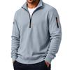 Men's Casual Quarter-Zip Sweatshirt with Stand Collar, Loose Fit and Multiple Pockets for Fall and Winter
