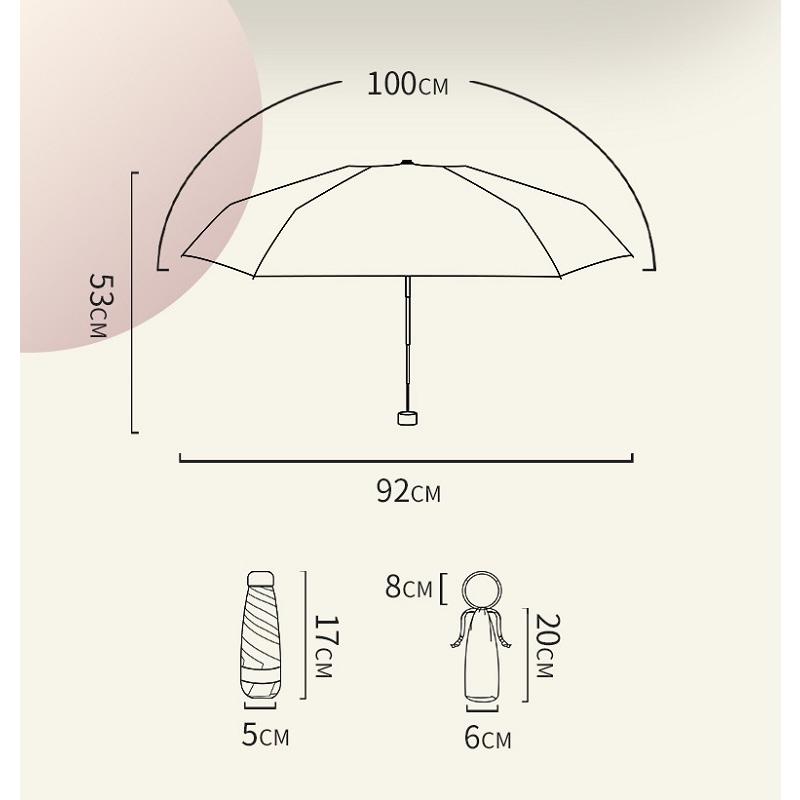 Mini Pocket Rain Umbrella 6 Ribs Luxury Women Umbrellas Printed Bracelet Anti UV Parasol Fashion Sun Protection Small Umbrella