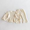 Autumn Korean Girls' Set Sweet and Cute Children's Top and Bottom Clothes Set Baby Girls' Bellbottom Pants Two Piece Set