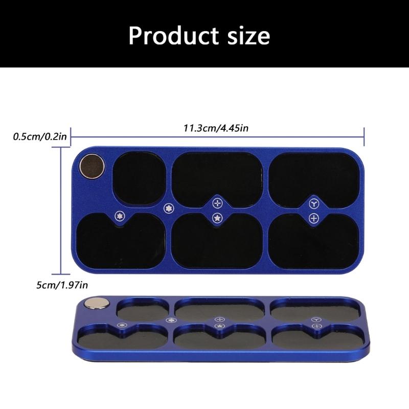 Portable Anti Drop Mini Magnetic Bolts Screw Organizer Tray 6 Compartments Secure Electronic Repair Portable Technicians