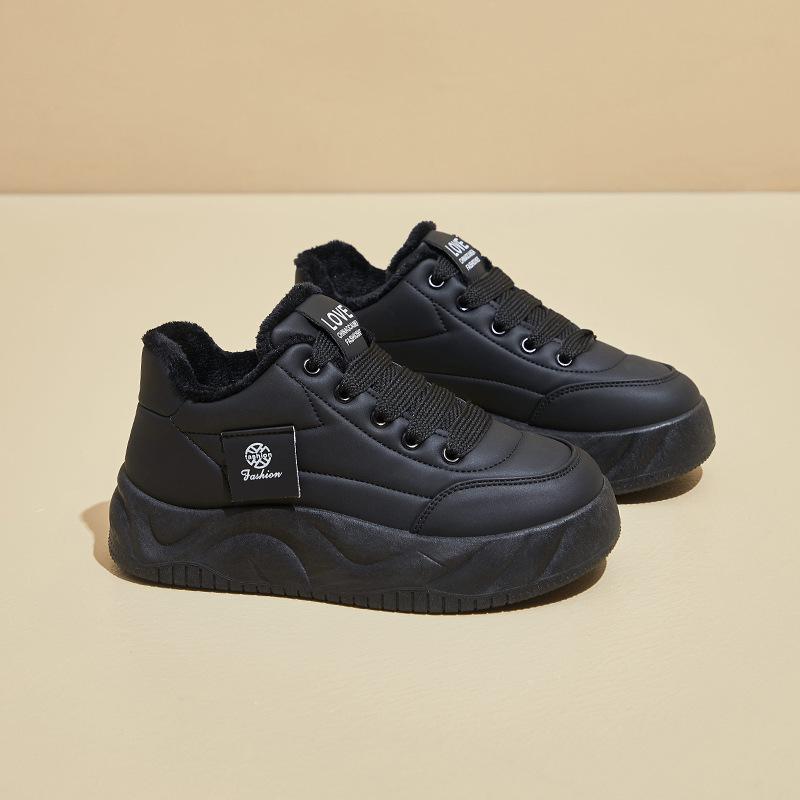 

Зимний бархат новый инс студентки платформа увеличение высоты доска обувь повседневная тепло XW 40 чёрный