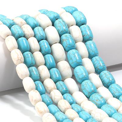 1 Strand Natural Stone Beads Cylinder Shape Turquoise Loose Barrel Beads For Jewelry Making Findings DIY Craft Bracelet Necklace