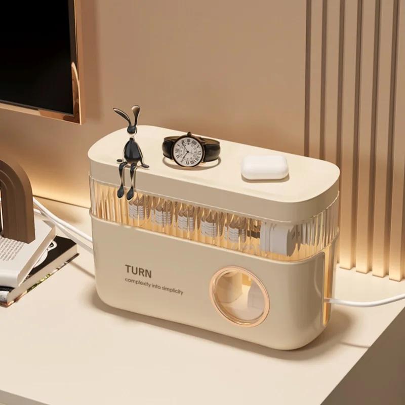 Data Cable Storage Box Plug Board Storage Box Cable Wire Organizer Case Socket Charger Charging Cable Desktop Finishing Box