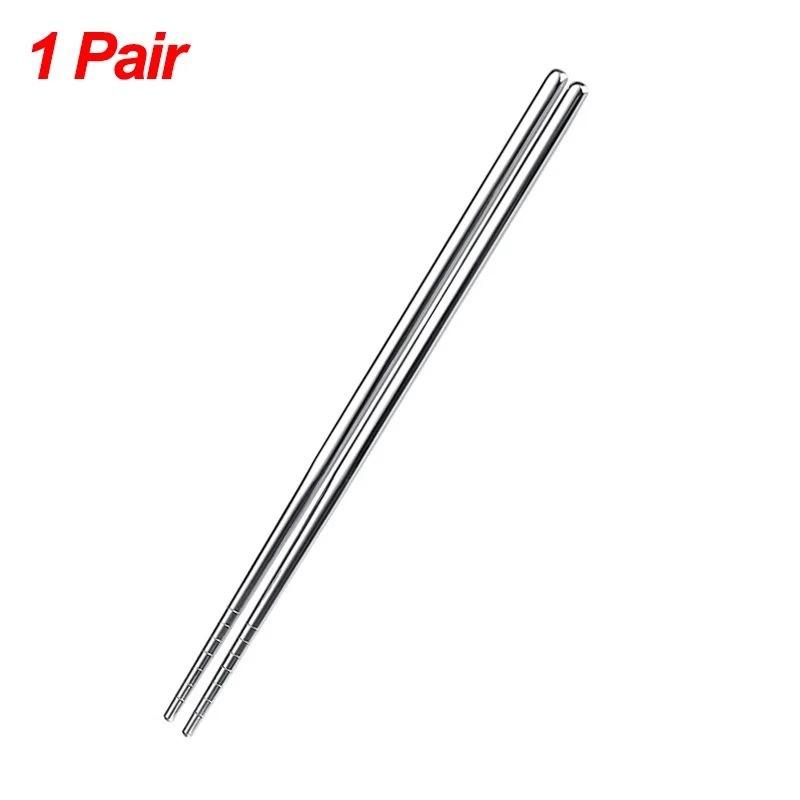 

1/2/5 Pairs Chinese Chopsticks Stainless Steel Non-slip Sushi Sticks Korean Chopsticks Metal Chopsticks Kitchen Tableware KZ006