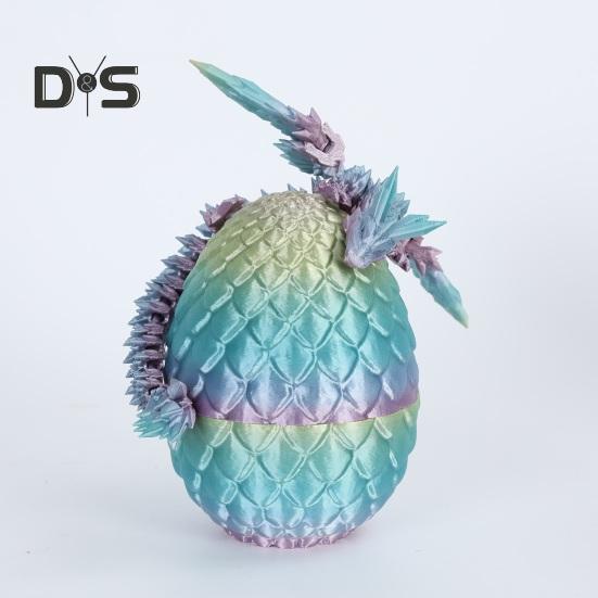 3D Printed Dragon Egg Figurine Colorful Movable Joints Articulated Flying Dragon Model Figure Toy Desktop Decoration Kids Adults Gifts