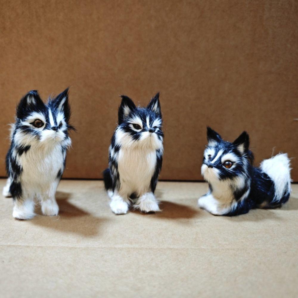 

White&Black Plush Wolfdog Doll Big Tail Dog Stuffed Plushie Doll Wolfhound Plush Toy Kids Gifts Standing