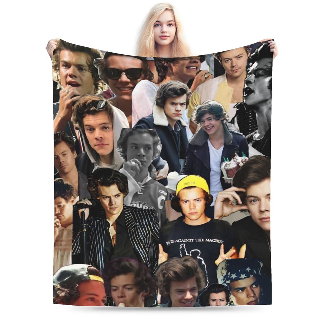 Super Soft Harryed Stylesed Kiss All the Time Throw Blanket Premium Fleece Flannel Blanket Fuzzy Plush Blankets All Season Use