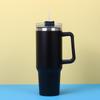 Large Capacity Insulated Stainless Steel Car Cup with Handle and Straw - Double Layer for Cold Retention (Ice Buster)