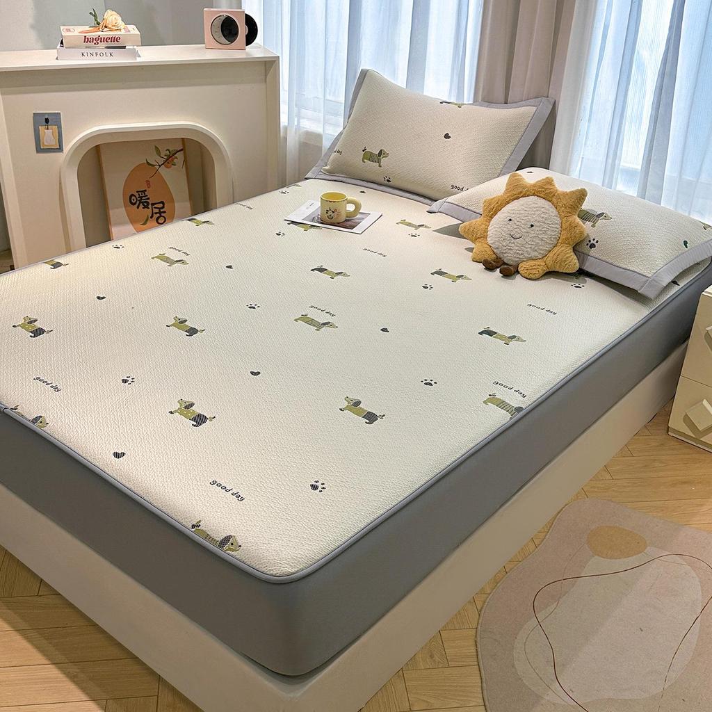 A-Class Mother & Baby Ice Silk Cooling Mat Set – Machine Washable Jacquard 4-Piece Set