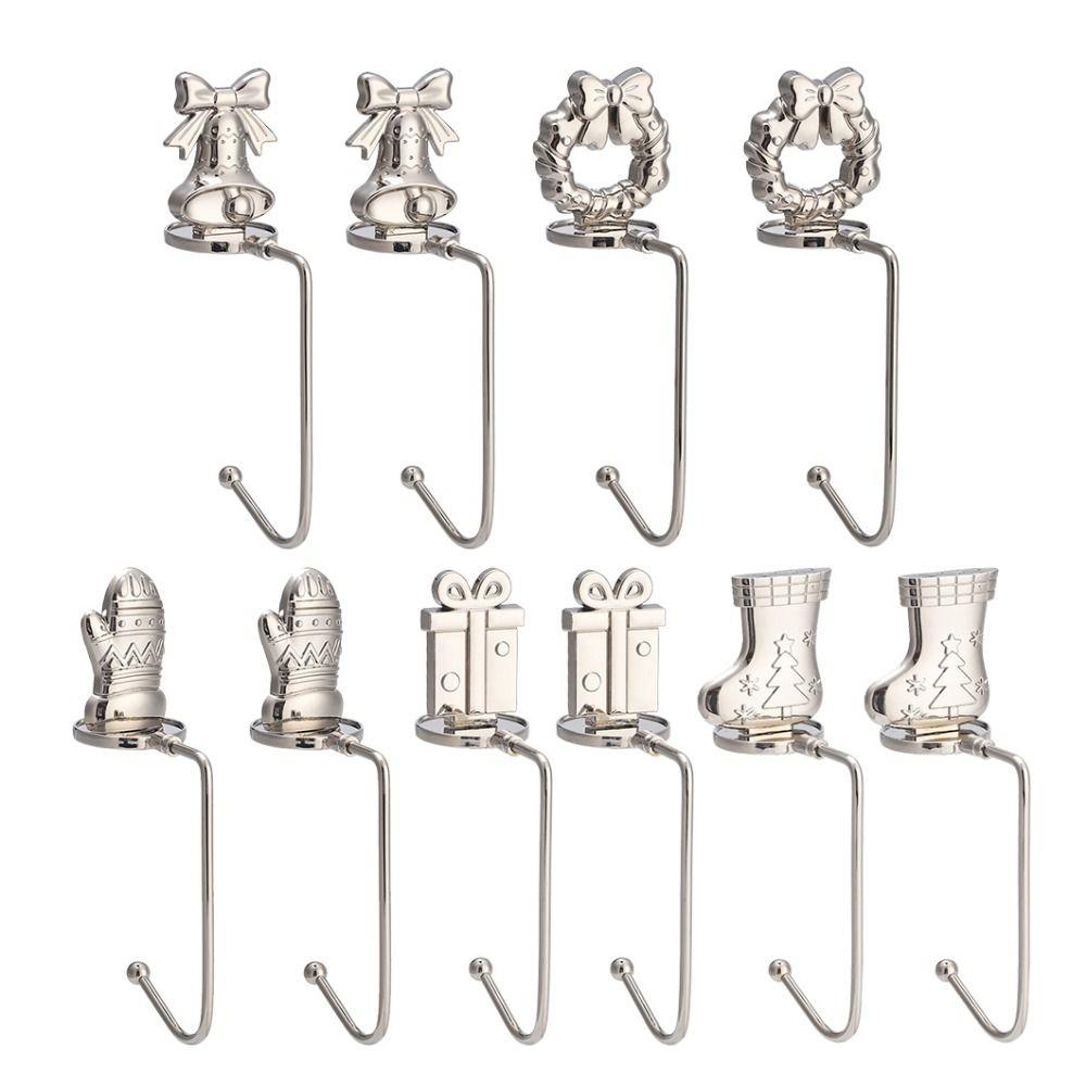 Non-rust Christmas Fireplace Sock Hook Decorative Xmas Door Wreath Hook Hanging Pendant