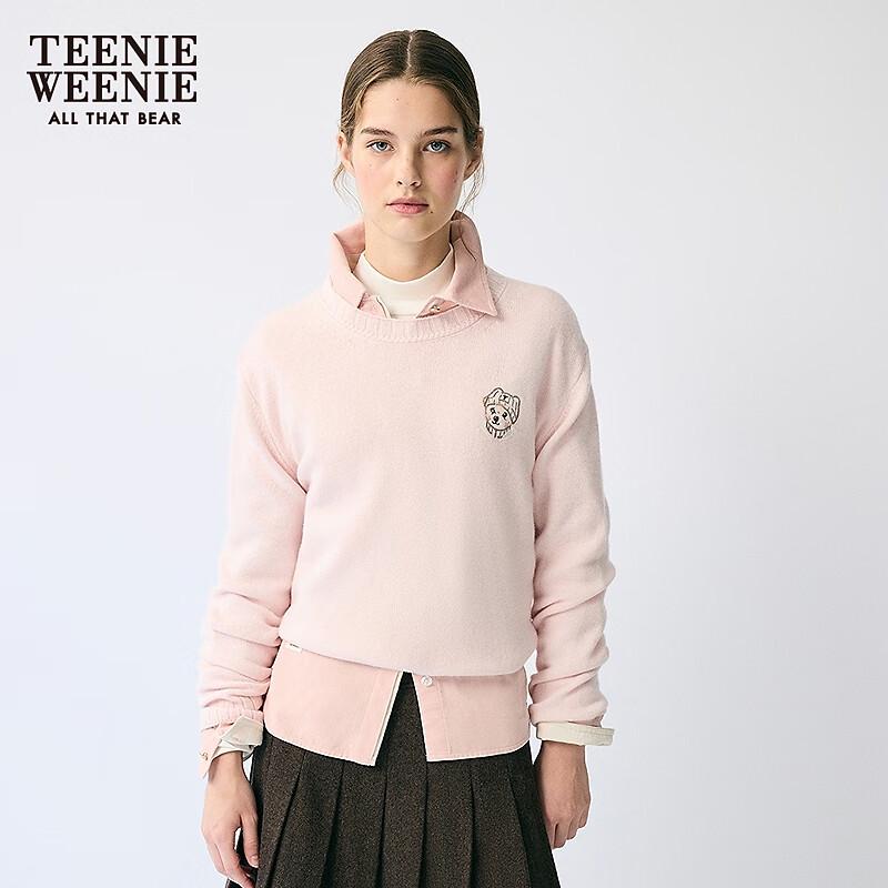 Teenie Weenie Women's Embroidered Round Neck Knit Sweater