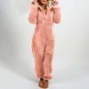 Women's Plush Romper Autumn Winter Flannel Pajamas Long-Sleeve Zipper High Neck Hat Keep Warm Girl’s Clothes Sleepwear Homewear