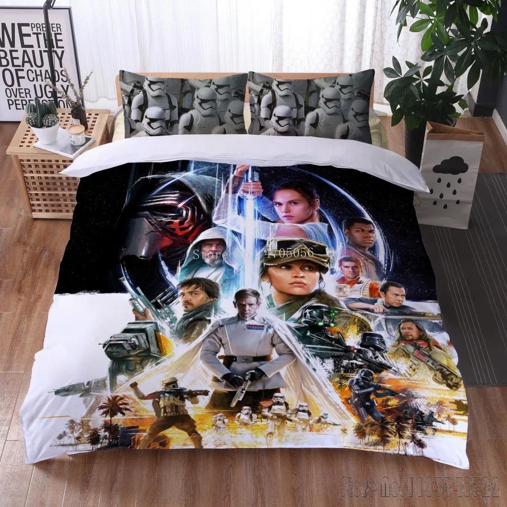 Anime Lyx 3D Stjärnkrigare 3D-printat Barnsängkläder Set Baby Påslakan Set Sängkläder Twin Enkel King Barn Vuxen Gåva