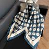 New 91 square scarf silk scarf female alphabet printing four seasons fashion landscape painting retro printing square scarf versatile