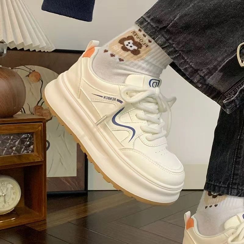 Campus women's shoes 2025 new shoes students autumn platform sports leisure versatile white shoes