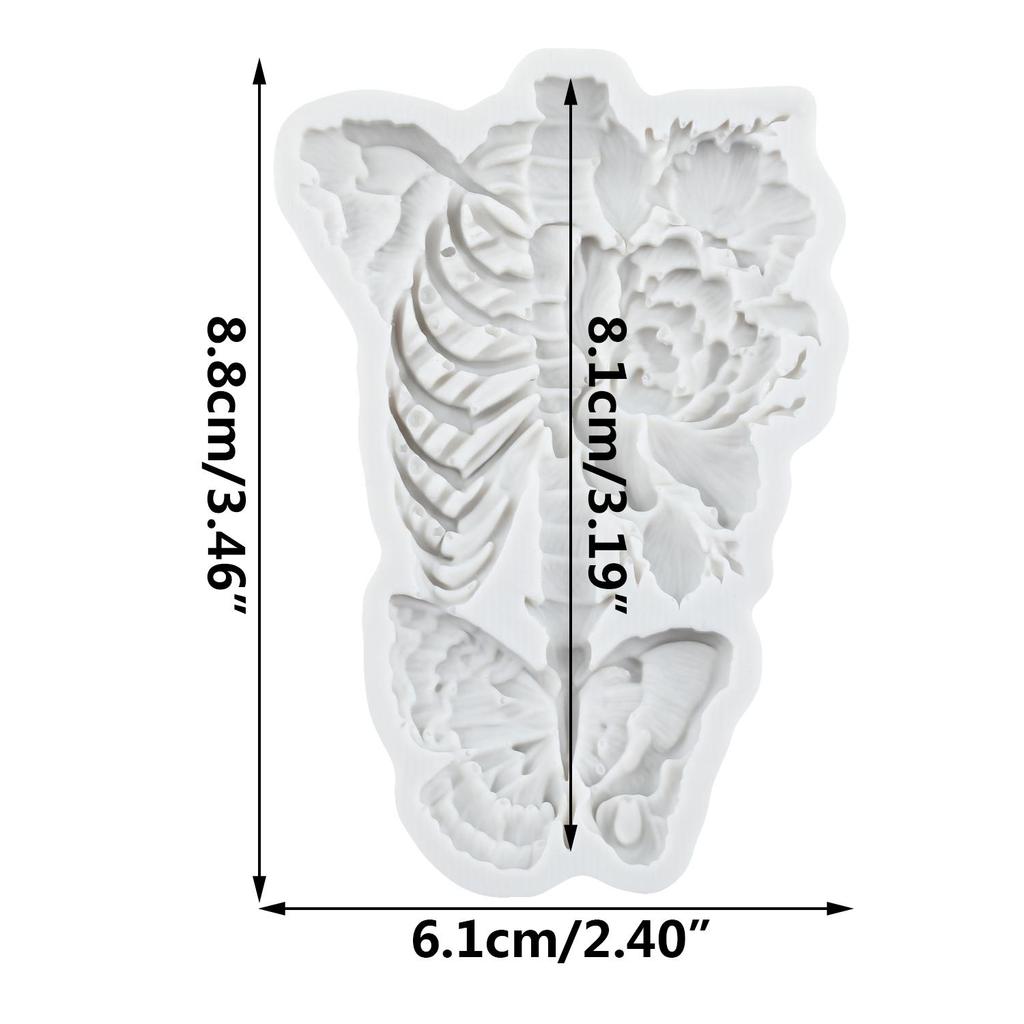 Human Organs Silicone Mold Lung Heart Brain Skull Skeleton Fondant Molds Cake Decorating Tools Cupcake Topper Candy Sugar Craft Gum Paste Polymer Clay