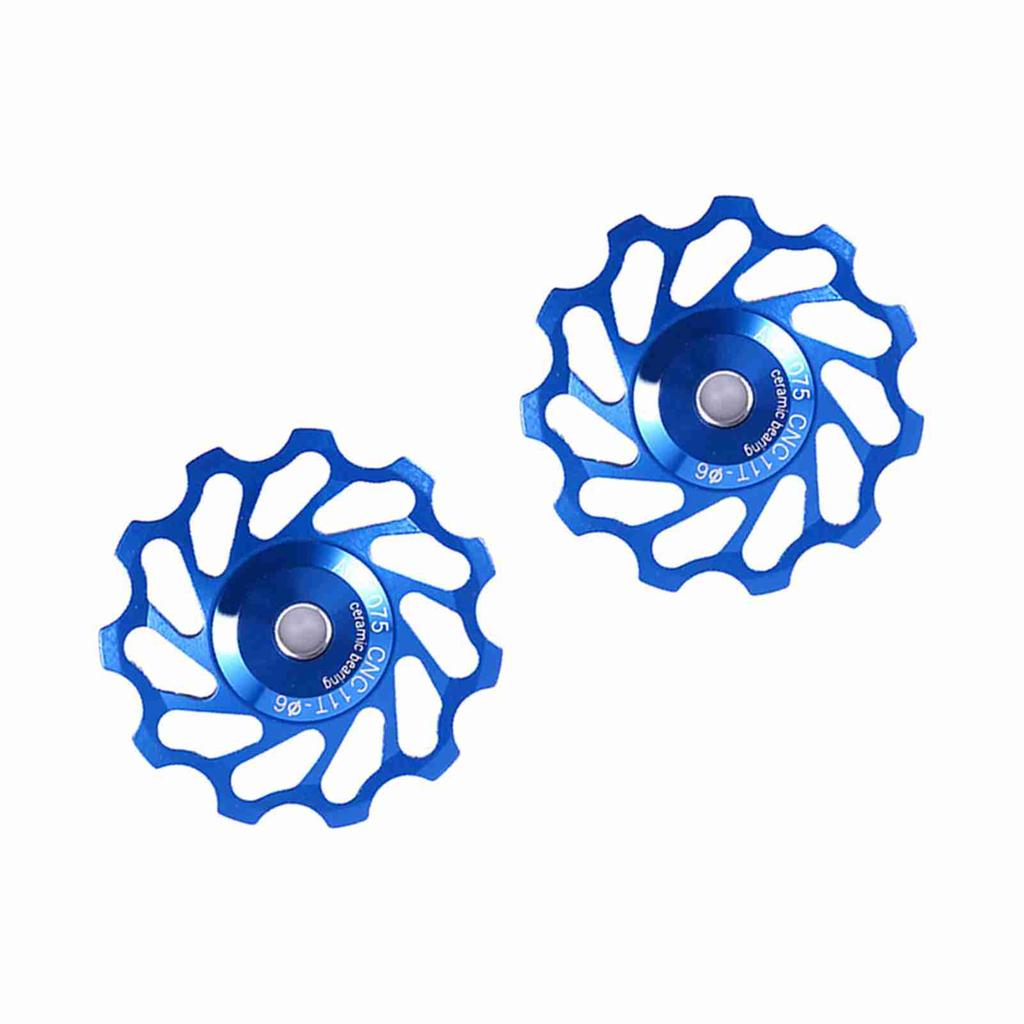 2pcs Ceramic Pulley Aluminium Alloy Rear Derailleur Guide Roller Part Accessory For MTB Bike