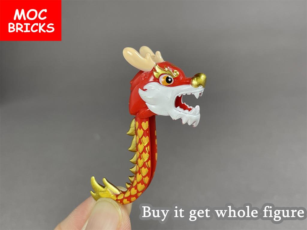 MOC Bausteine Chinesische Kultur Drachentanz Loong Frohes Neues Jahr Frühlingsfest Geschenk Figur Spielzeug Modell Stadt Bausteine