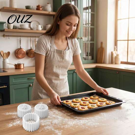 Pastry Embossing Mold Double-Sided Mooncake Press Mold, 2-in-1 Plastic Stamp, Christmas Homemade Dessert Tree Design Decorative Baking Tool