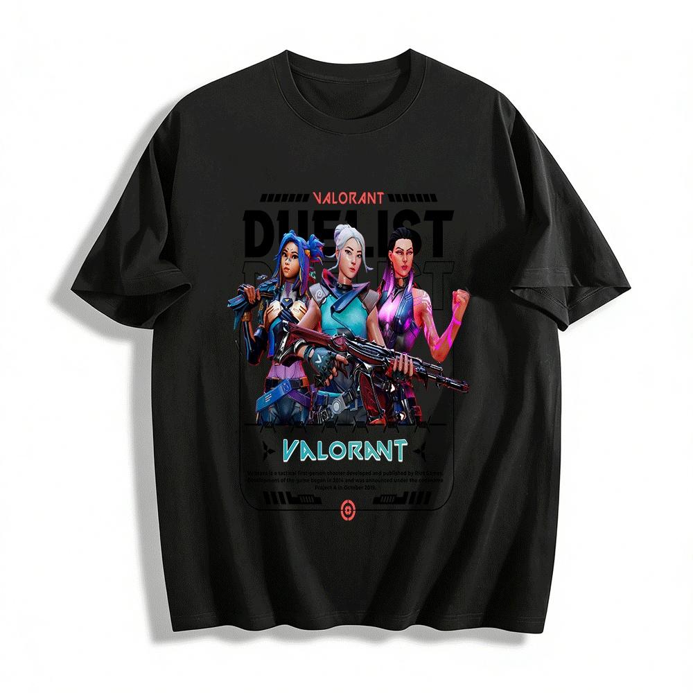 

Valorant Duelist Themed Print Trendy E-sports Casual Short Sleeve T-shirt Pure cotton T-shirt 6XL