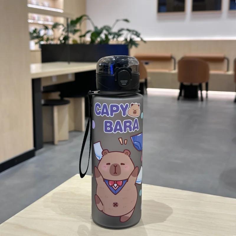 700ML Cute Cartoon Capybara Water Cup Leakproof Plastic Water Bottle Portable Travel Camping Bottle Drinking Bottle for Children