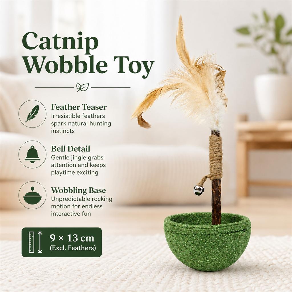 Toy Tumbler for Cats, Interactive Wobble Toy for Indoor Play and Enrichment