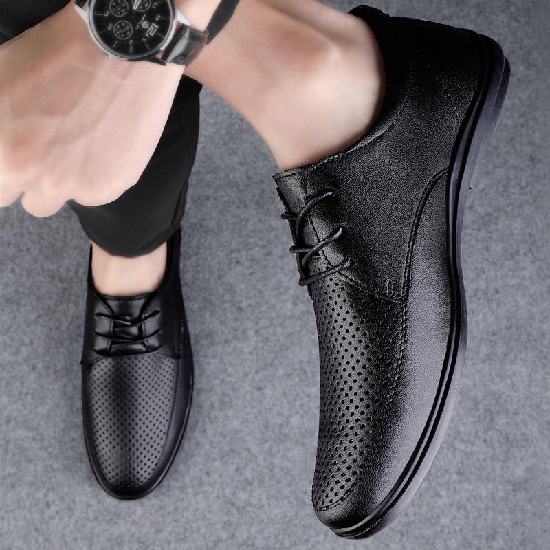 FashionNew 2024 Retro British Style Men Cowhide Casual Leather Shoes Brand Men's Shoes Vogue Outdoor Walking Man Shoes Chaussure Homme