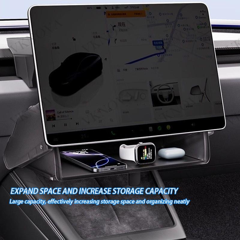 For Tesla Model Y Standard 2025 Car Storage Box Hidden Storage Organizer Case Tray Under The Central Control Screen For Model3 Y