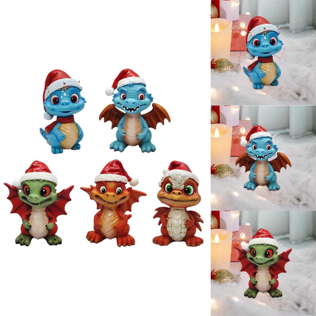 Christmas Mini Figurine Dragon Decor Creative Decoration Party Favors Fillers Table Crafts