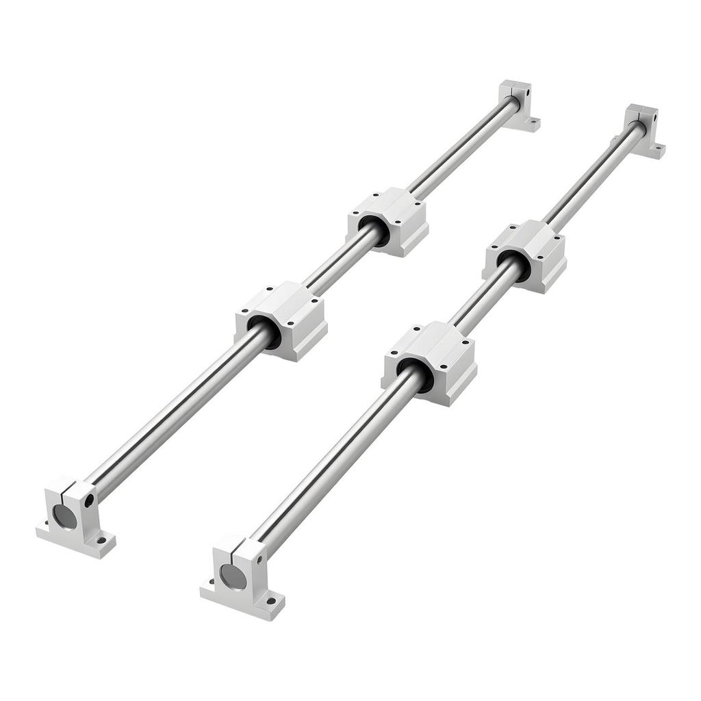 Linear Rail Kit, SFC25, 2Pcs 1000 mm (39.4 inch) Linear Motion Guide Rails and 4Pcs Bearing Slide Blocks, for DIY Engraving Machine Lathe Milling