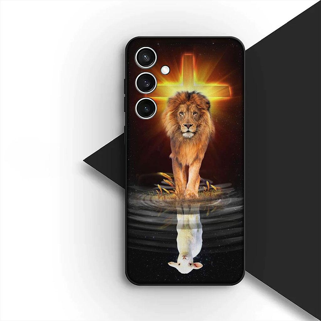 Phone Cover for OPPO A18 A16 A80 A40 A17 A15 A38 A78 A79 A54 A57 A58 A60 4G 5G Casing Soft Case God Jesus Judah Jehovah Cross