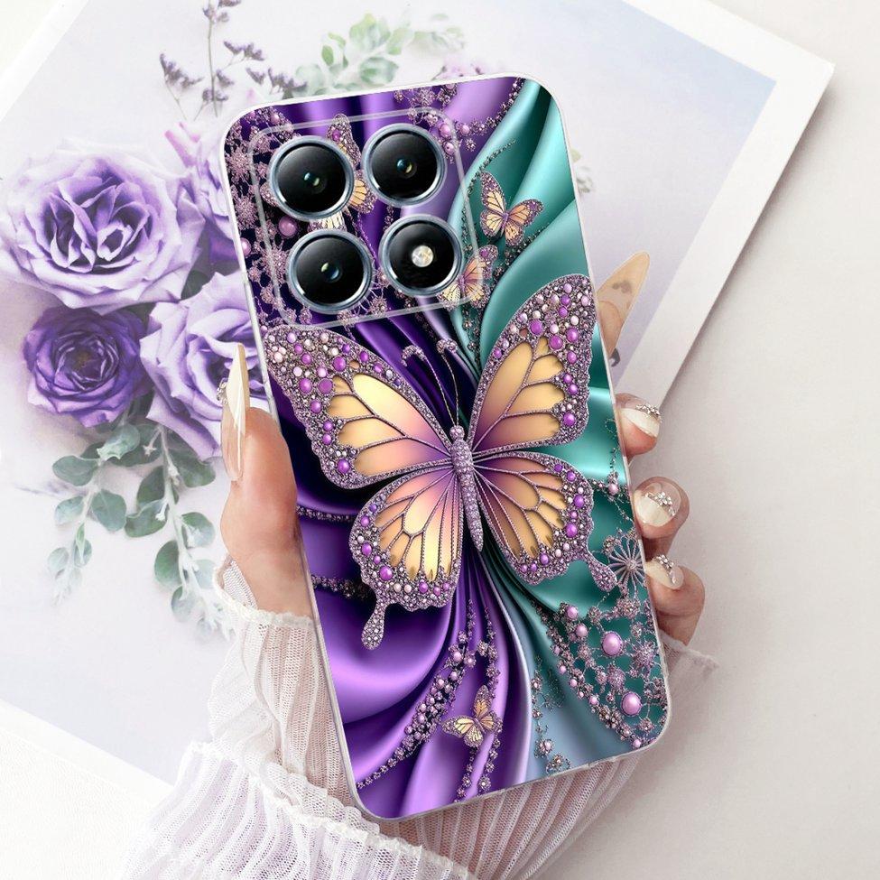 Transparent Casing For Xiaomi 14T Pro Case Cute Cat Luxury Fashion Butterfly Funny Cool Painted Cover 2407FPN8EG
