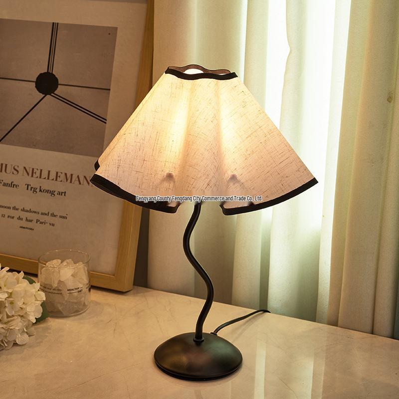 Girly Heart Skirt Table Lamp: Mid-Century LED Night Light for Bedroom and Study.