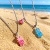 European Luminous Heart Turtle Magnetic Pendant Necklace with Round Bead Clavicle Chain for Couples
