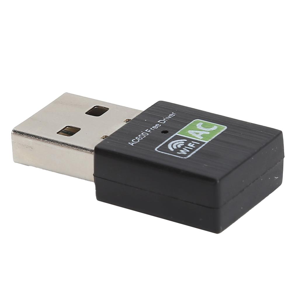 Wifi Adapter USB Receiver Ethernet 600Mbps 2.4Ghz5Ghz Dual Band Wireless Network Card Black