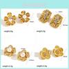Style Gold Titanium Steel Flower Earrings For Women With Durable Stainless Steel Design