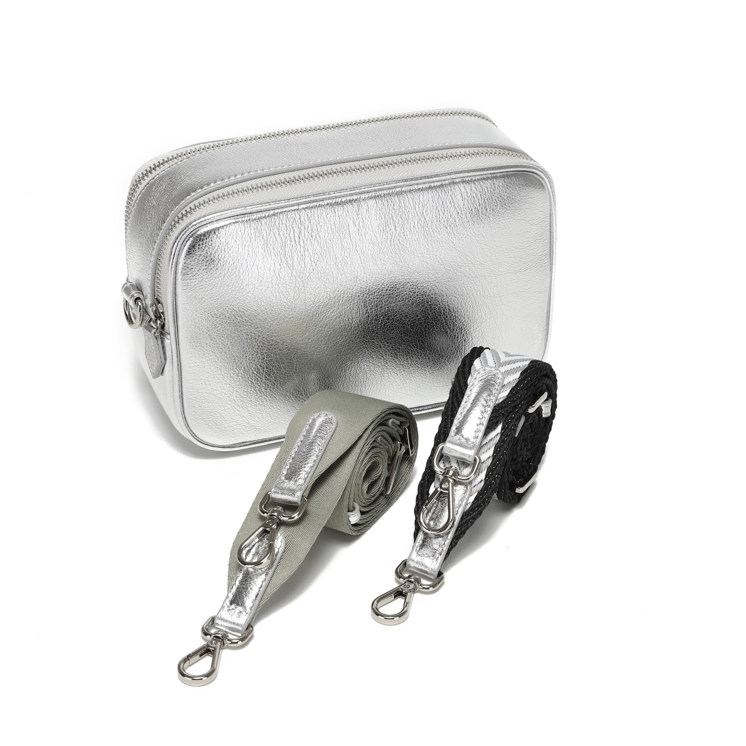 

Imai Bag Tostato Genuine Leather Simple Shoulder Bag Body Bag Box Bag Shoulder Crossbody Pochette Bag 99433N [QUAY] Women s (Silver) срібний