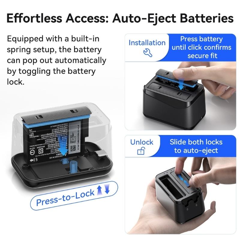 Rapid Multi Battery Charging Dock For 360 X4 Air Action Cameras Featuring Quick Charging Technology And Safety Features
