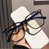 Coarse Frame Anti-Blue Light Glasses Women'S Large Frame No Degree Plain Glasses Eye Frame Women'S Big Face Thin