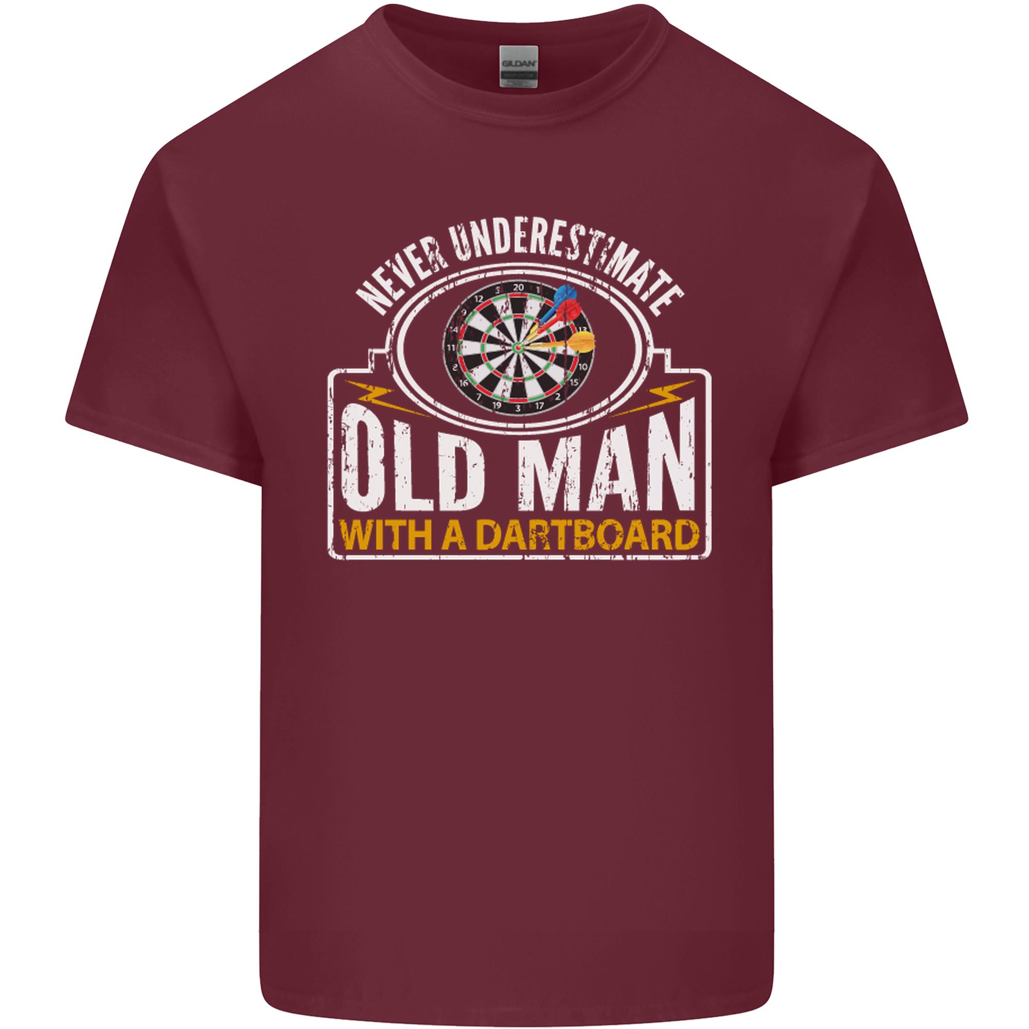 An Old Unisex With a Dart Board Funny Player Unisexs Light Cotton TShirt S
