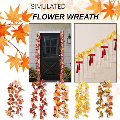 Fall Maple Garland  Artificial Fall Foliage Garland Colorful Autumn Decor For Home Wedding Party