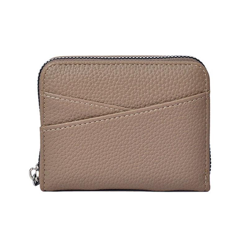 New Women's Zipper Purse Short Lychee Pattern Fashion Multi-Card Slot ID Card Holder Coin Zipper Purse for Women Portable Purse