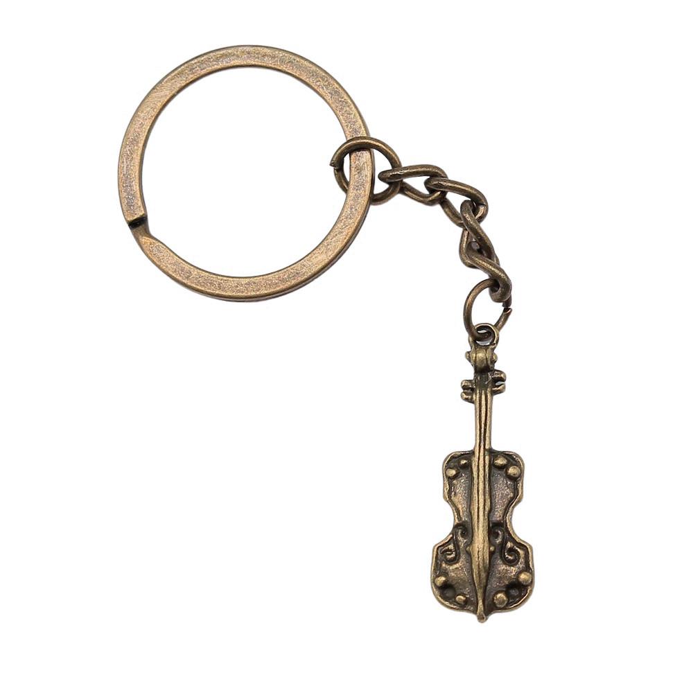 Electric Guitar Keychain Music Charm Graduation Memento Key Ring 28mm