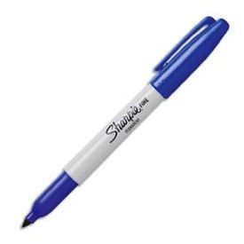 Permanent Marker - PAPER MATE - Sharpie Fine Blue - Bullet Tip - Waterproof Ink