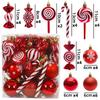 29/36/40pcs Christmas Ball Silver Red Christmas Tree Hanging Pendants Printed Special-shaped Gold Christmas Spheres  New