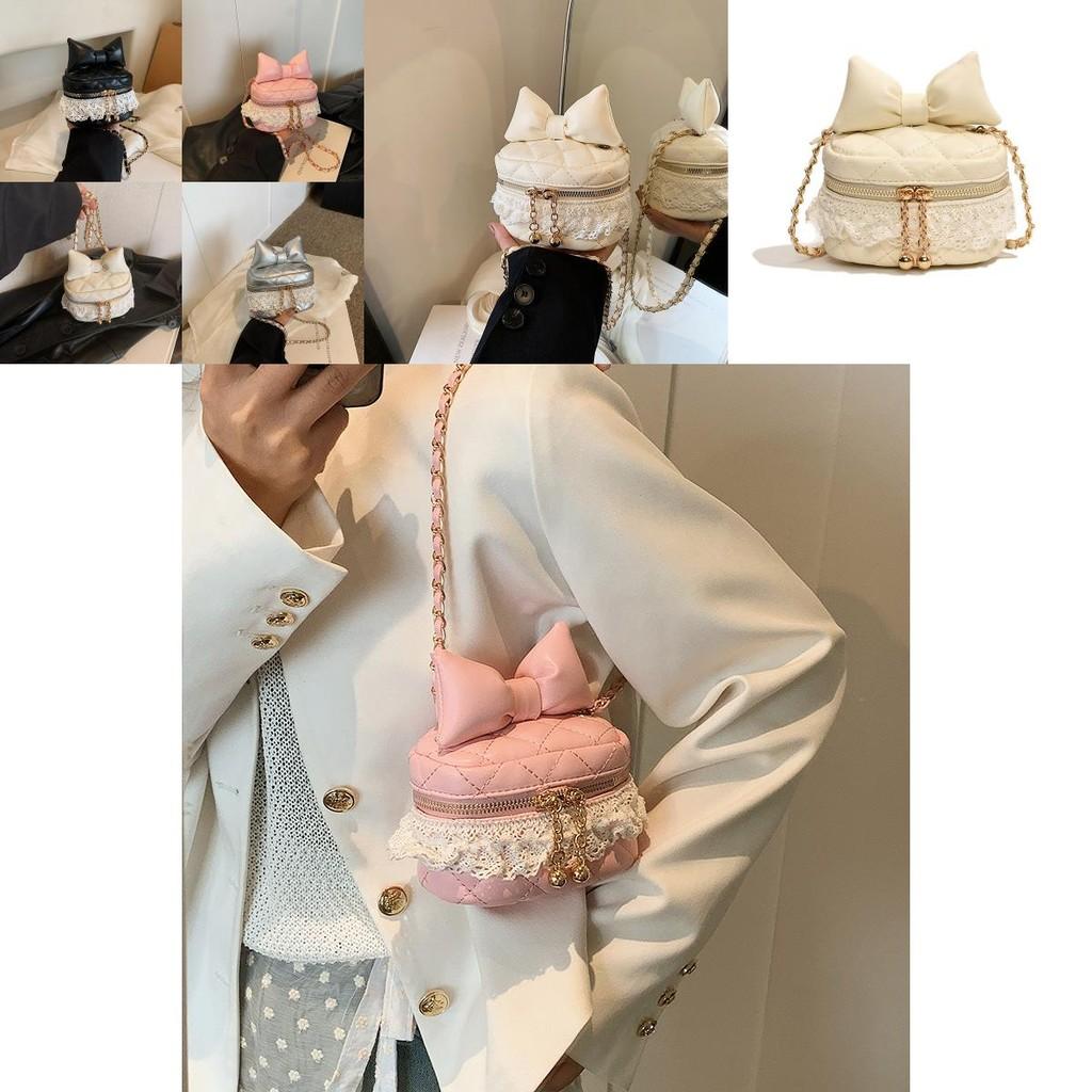 Adorable Mini Box Bag With Bowknots And Lace Chain Chic Style For Boys And Girls