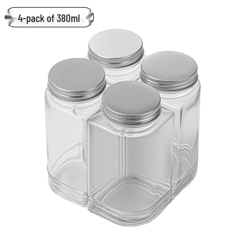 Popular Four-in-One Multifunctional Glass Storage Jars for Kitchen Seasonings