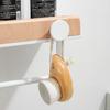 White Bathroom Shelf with Towel Bar Wood Aluminum Wall Mounted Lavatory Bath Shower Shampoo Soap Storage Holder Organizer Rack