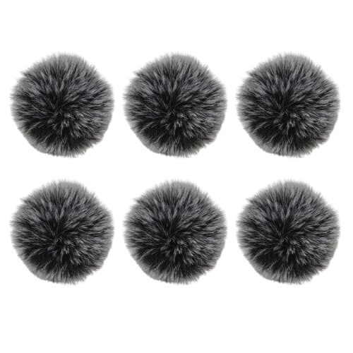 Windproof and Noise-Reducing Fur Windscreen for Lapel Microphones and Outdoor Use (6-Piece Set)