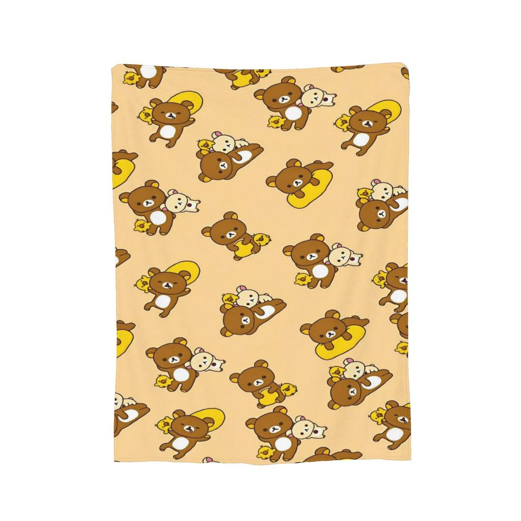 Rilakkuma Candy Strawberry Korilakkuma Blankets Flannel Throw Blanket Summer Air Conditioning Personalised Soft Warm Bedsprea,
